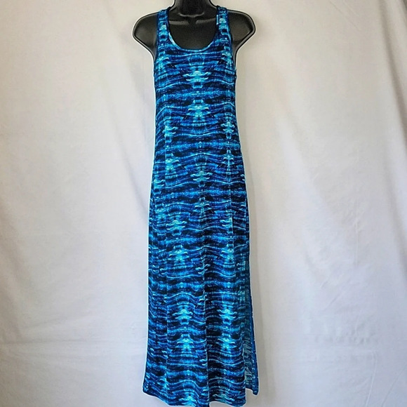 Love by Chesley Maxi Dress Royal Blue & Aqua Size Medium - Picture 1 of 11